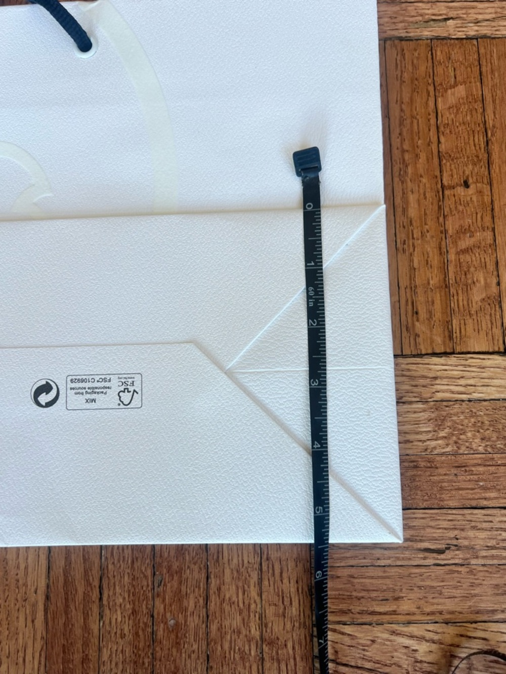 Moncler White Logo Paper shopping Tote w Black Ribbon Handles PLUS receipt cover - Picture 5 of 10